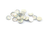 Resin Round Cabochon, 100 Gray Resin Round Cabochon (8x3mm) TS-29 T082