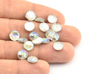 Resin Round Cabochon, 100 Gray Resin Round Cabochon (8x3mm) TS-29 T082