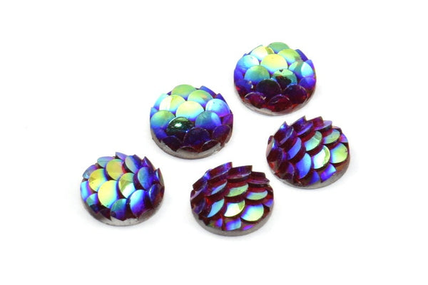 Resin Round Cabochon, 100 Multi Color Resin Round Cabochon (8x3mm) TS-25 T082