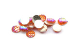 Resin Round Cabochon, 100 Orange Resin Round Cabochon (8x3mm) TS-22 T070