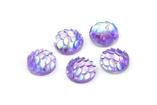 Resin Round Cabochon, 100 Purple Resin Round Cabochon (8x3mm) TS-28 T068