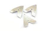 Hammered Triangle Charm, 2 Silver Tone Hammered Triangle Charms With 2 Holes, Pendants, Earring Findings (24x22.5x1mm) BS 1989 H0590