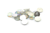 Fish Scale Cabochon, 50 Gray Resin Round Cabochon (12x3mm) TS-20 T070