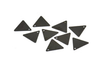 Black Triangle Charm, 50 Oxidized Brass Black Triangle Charms With 1 Hole (12x14mm) A0013