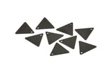 Black Triangle Charm, 50 Oxidized Brass Black Triangle Charms With 1 Hole (12x14mm) A0013