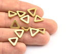 Brass Triangle Charm, 24 Raw Brass Open Triangle Ring Charms (10x2mm) D0019