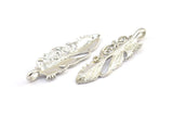Gümüş Tüy Kolye, 1 Gümüş Tonlu Tüy Tılsımı, Tüy Kolyeler (46x14mm) N0185
