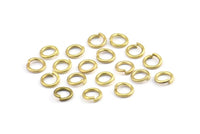 7mm Jump Ring - 100 Raw Brass Round Jump Rings Connectors Findings (7x1.2mm) R-06  A0330