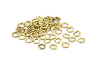 7mm Jump Ring - 100 Raw Brass Round Jump Rings Connectors Findings (7x1.2mm) R-06  A0330