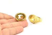 Duke Ring Settings - 1 Raw Brass Duke Adjustable Ring Setting with Pad Size 13x18mm E389