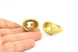 Duke Ring Settings - 1 Raw Brass Duke Adjustable Ring Setting with Pad Size 13x18mm E389