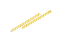 Altın Kolye Çubuğu, 1 Delikli 12 Altın Kaplama Pirinç Çubuk (35x2x0,8 mm) E110