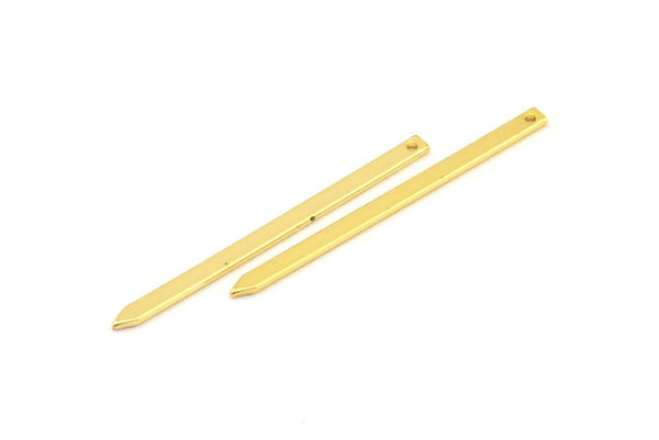 Altın Kolye Çubuğu, 1 Delikli 12 Altın Kaplama Pirinç Çubuk (35x2x0,8 mm) E110