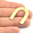 Altın Geometrik Charm, 2 Delikli 3 Altın Kaplama Pirinç U Şeklinde Kolye, Charmlar, Bulgular (35x27x0,50 mm) E015 Q0501