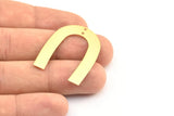 Altın Geometrik Charm, 2 Delikli 3 Altın Kaplama Pirinç U Şeklinde Kolye, Charmlar, Bulgular (35x27x0,50 mm) E015 Q0501