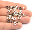 Silver Industrial Spacer Bead, 25 Silver Tone Industrial Findings, Spacer Beads (6x3mm) A0435