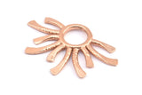 Rose Gold Sun Pendant, 1 Rose Gold Plated Brass Sun Pendants (37.5x24.5x2mm) E206 Q0530