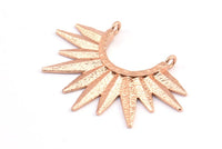 Gül Altın Sunny Kolye, 2 Halka, Bulgular, Tılsımlar ile 1 Gül Altın Kaplama Pirinç Sunny Etnik Kolye (40,5x38x2,6 mm) E207 Q0531