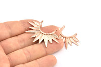 Gül Altın Sunny Kolye, 2 Halka, Bulgular, Tılsımlar ile 1 Gül Altın Kaplama Pirinç Sunny Etnik Kolye (40,5x38x2,6 mm) E207 Q0531