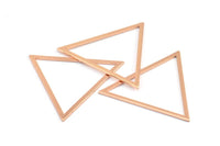Gül Altın Üçgen Charm, 2 Gül Altın Kaplama Pirinç Üçgen (39x35x1mm) E079 Q0536