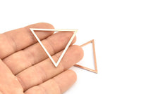 Gül Altın Üçgen Charm, 2 Gül Altın Kaplama Pirinç Üçgen (39x35x1mm) E079 Q0536