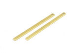 Tiny Bar Pendant, 24 Raw Brass Necklace Bars With 1 Hole (35x2.5x0.80mm) E393