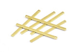 Tiny Bar Pendant, 24 Raw Brass Necklace Bars With 1 Hole (35x2.5x0.80mm) E393
