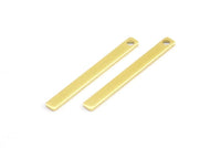 Tiny Bar Pendant, 24 Raw Brass Necklace Bars With 1 Hole (25x2.5x0.80mm) E392