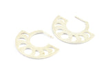 Moon Phases Earring, 2 - 925K Sterling Plated Brass Semi Circle Earrings, Earring Findings (38x30x1.2mm) BS 2069 H1683