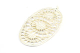 Silver Ethnic Pendant, 2 - 925 Sterling Silver Plated Brass Ethnic Pendants With 1 Loop, Earring Findings, Charms (45x25x1.1mm) E176