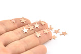 Küçük Gül Altın Yıldızlar, 1 Döngülü 20 Gül Altın Kaplama Pirinç Yıldız Tılsımı (8x10mm) Brs 301 A0261