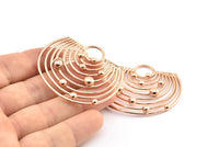 Rose Gold Solar System, 1 Rose Gold Plated Brass Solar System Pendant With 1 Loop, Earring Findings (43x46x1.5mm) U145 Q0428