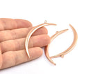 Hilal Kolye Bulma, 1 Gül Altın Kaplama Pirinç Dokulu Geniş Hilal Kolye Ucu, 1 Döngü (68x4,8x2,7 mm) N0172 Q0403