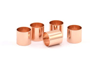 Rose Gold Tube Beads - 6 Rose Gold Plated Brass Tube Beads (12x12mm) Bs 1470 Q0331