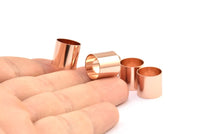 Rose Gold Tube Beads - 6 Rose Gold Plated Brass Tube Beads (12x12mm) Bs 1470 Q0331
