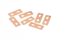 Papyon Bağlantı Parçası, 12 Gül Altın Kaplama Pirinç Dikdörtgen Kabile Tılsımı, Kolye Ucu, Bulgular (20x8mm) Brs 160 A0302 Q0355