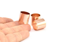 Rose Gold Tube Beads, 2 Rose Gold Plated Brass Tubes, Beads (17x17mm) BS 1502 Q0290