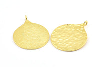 Altın Çember Kolye, 1 Döngülü 1 Altın Kaplama Pirinç Çekiçlenmiş Çember Kolye, Bulgular (38,5x30x1 mm) BS 1963 Q0479