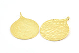 Altın Çember Kolye, 1 Döngülü 1 Altın Kaplama Pirinç Çekiçlenmiş Çember Kolye, Bulgular (38,5x30x1 mm) BS 1963 Q0479