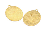 Wolf And Tree Charm, 1 Raw Brass Wolf And Tree Textured Oval Charms With 1 Loop, Blanks (44x33x1.2mm) E224