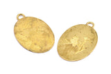 Brass Owl Charm, 1 Raw Brass Owl Textured Oval Charms With 1 Loop, Blanks (39x25x1.2mm) E217