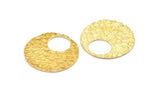 Brass Round Pendant, 2 Raw Brass Round Fish Scale Textured Pendants, Charms, Earrings, Findings (30x1.8mm) E550