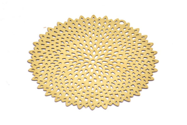 Brass Earring Charm ,6 Raw Brass Ethnic Motif Earring Charms Pendants With 1 Hole, Findings (41mm) E483