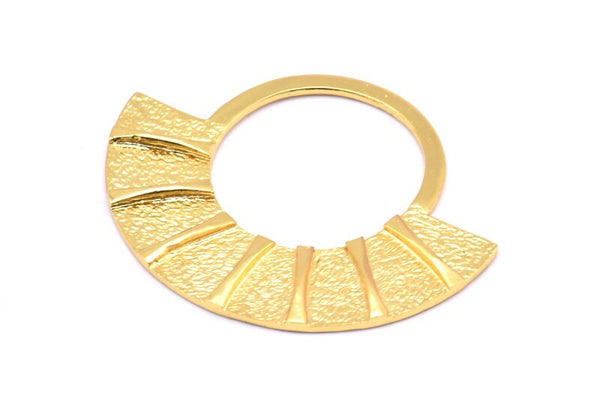 Altın Etnik Kolye, 1 Altın Kaplama Pirinç Yarım Daire Kolye (45x37x2x1mm) U092 Q0554