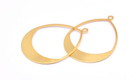 Gold Drop Earring, 2 Gold Plated Brass Drop Earring Charms With 1 Loop, Pendants, Findings (49x36x0.8mm) E036 Q0546