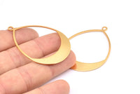 Gold Drop Earring, 2 Gold Plated Brass Drop Earring Charms With 1 Loop, Pendants, Findings (49x36x0.8mm) E036 Q0546