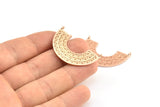 Rose Gold Ethnic Pendant, 1 Rose Gold Plated Brass Ethnic Pendants With 2 Loops (36x22mm) E254 Q0514