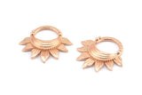 Rose Gold Flower Pendant, 1 Rose Gold Plated Brass Elegant Semi Flower Findings, Earrings (30x29x4mm) E244 Q0513