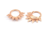 Rose Gold Flower Pendant, 1 Rose Gold Plated Brass Elegant Semi Flower Findings, Earrings (30x29x4mm) E244 Q0513