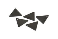 Black Triangle Charm, 50 Oxidized Brass Black Triangle Charms With 1 Hole (12x14mm) A0013